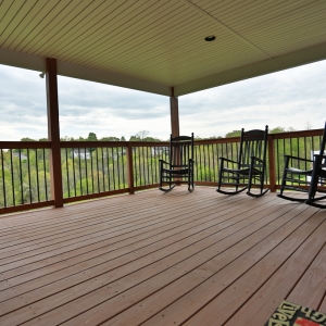 custom home with deck
